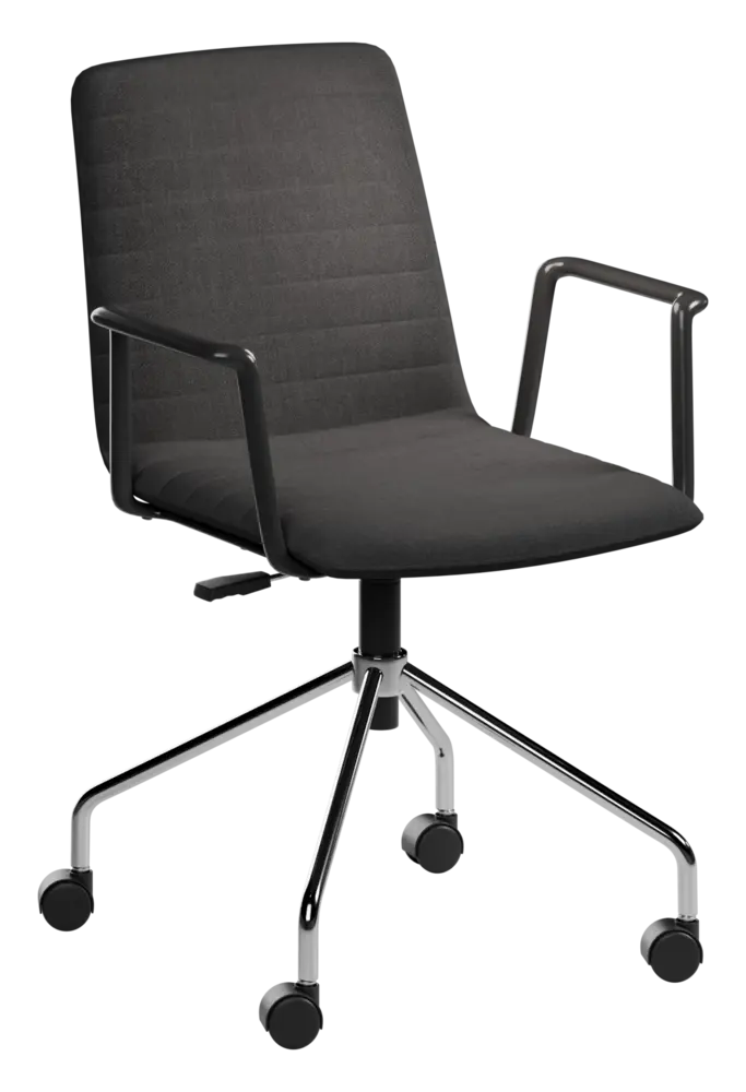 ARCA MOVE CHROME, židle kancelářská, černé područky, látka tmavě šedá